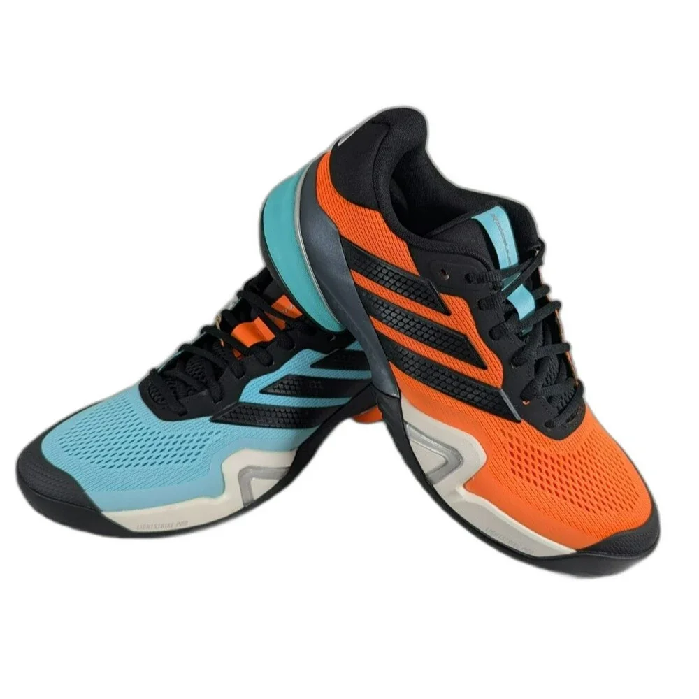 Adidas Barricade 14M Tennis Pickleball Shoes Mens 11 Aqua Orange Black JR1742